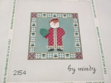 SANTA-MINDY-HANDPAINTED NEEDLEPOINT CANVAS-EMBELLISHMENTS