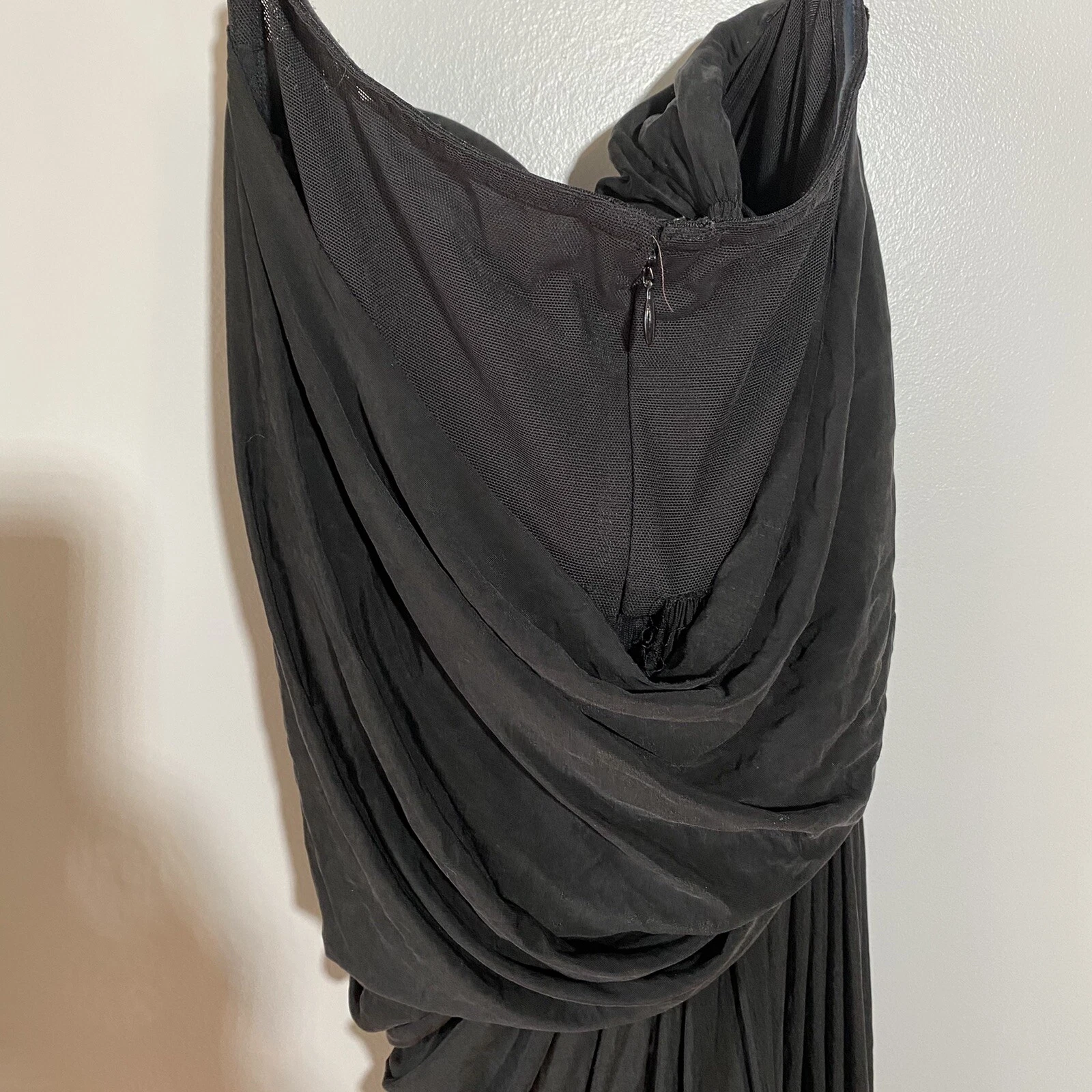 Alexander Wang abito nero donna 4 ruches formale sera senza maniche cocktail