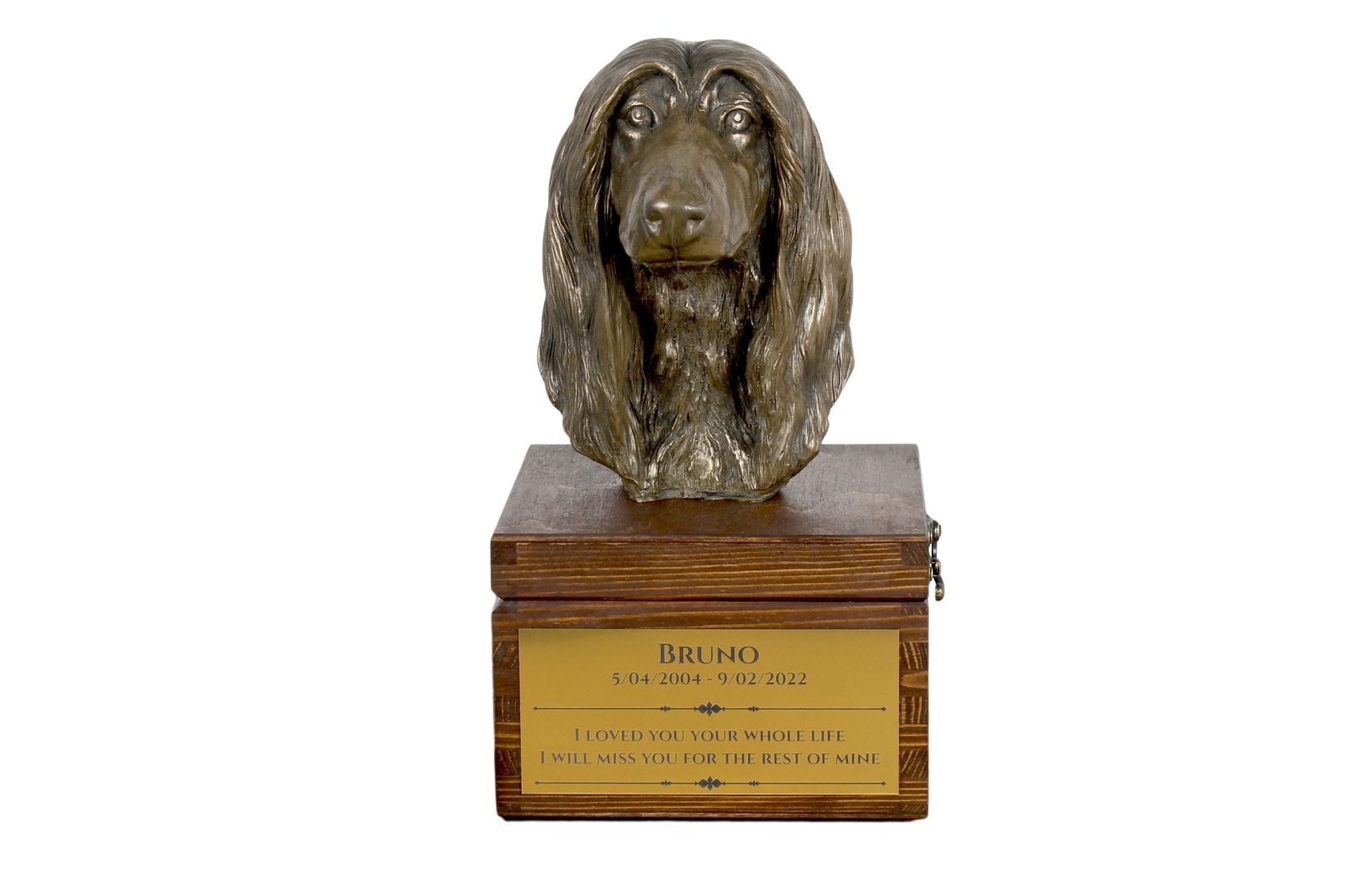 Mastino afgano urna sulla cassetta postale marrone Art-Dog