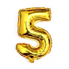 40" Metallic Gold Glossy Five Year Old Birthday Party Number 5 Float Balloon USA