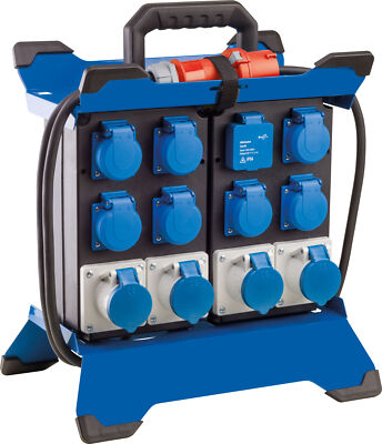 Stromverteiler Verteiler tragbar mobil CEE 400V 16A auf 7x Schuko & 4x CEE IP44