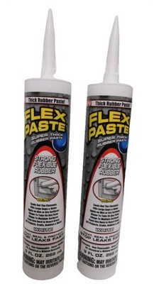 FLEX PASTE Super Thick Waterproof Rubberized Paste White 9-oz Cartridge-2 Pack