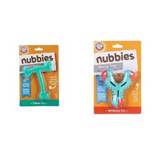 Arm  Hammer for Pets Nubbies Dental Dog Toy Bundle: T-Bone in green or blue