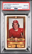 1983 Perma-Graphics Pete Rose Super Star Credit Cards PSA 8 NM-MT Phillies