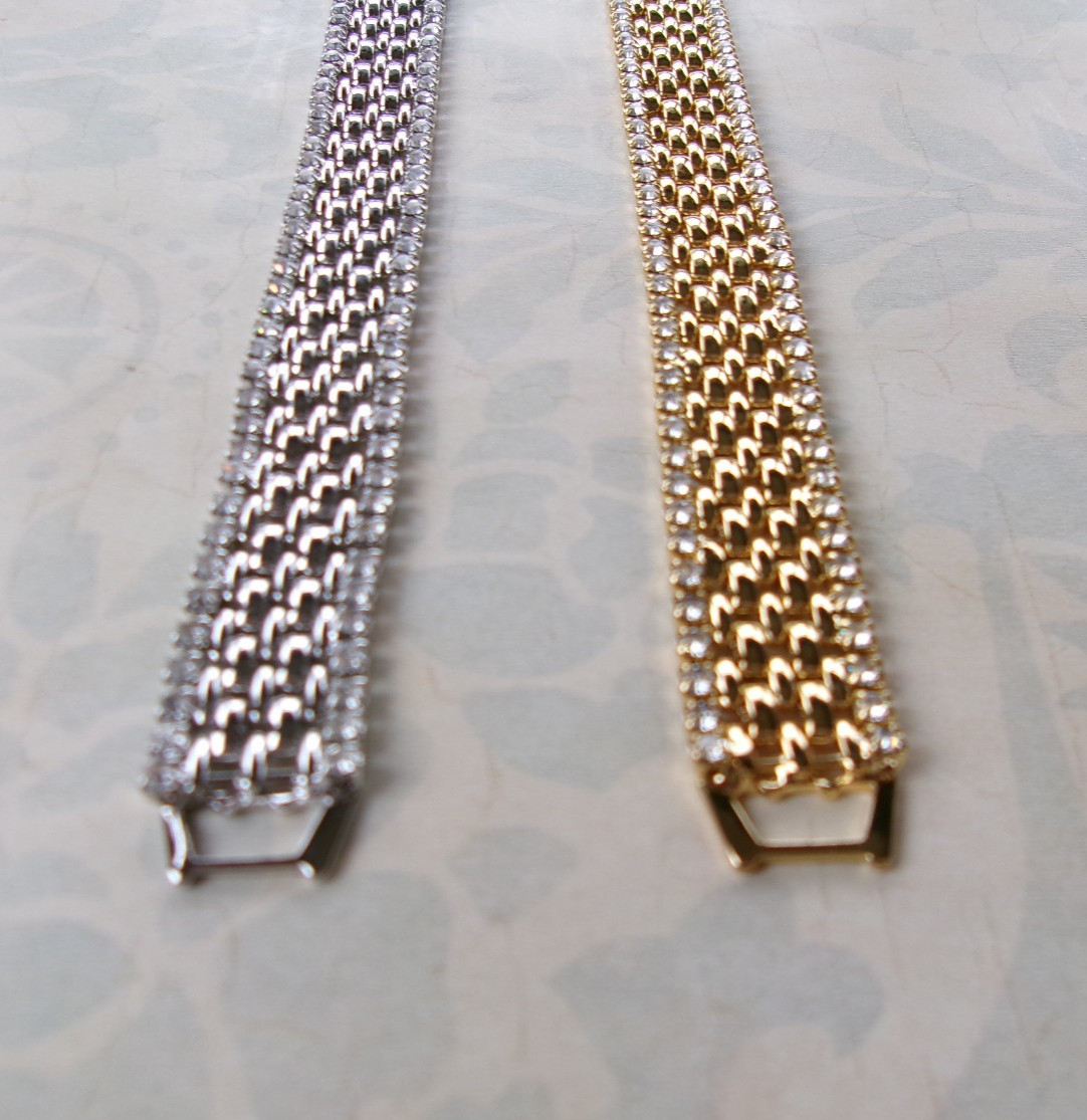 2 Vtg KJL Kenneth Jay Lane Rhinestone Mesh Design… - image 6