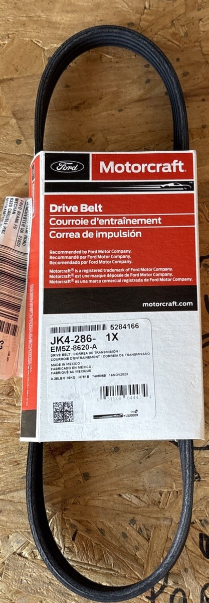Genuine Serpentine Belt Motorcraft JK4-286 Ford EM5Z-8620-A