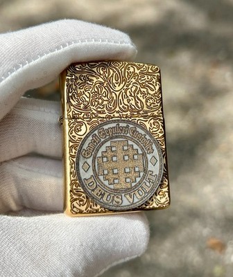 Jerusalem Cross Brass Zippo Armor Case | Titanium Color Shield