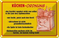 Blechschild 12X18 Cm KüChen Ordnung Geschirr SpüLe KüChe Kochen Essen Deko Gesch