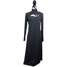 NWT Bordeaux Anthropologie Sz L Jersey Basic Luxury Knit Cut Out Midi Dress