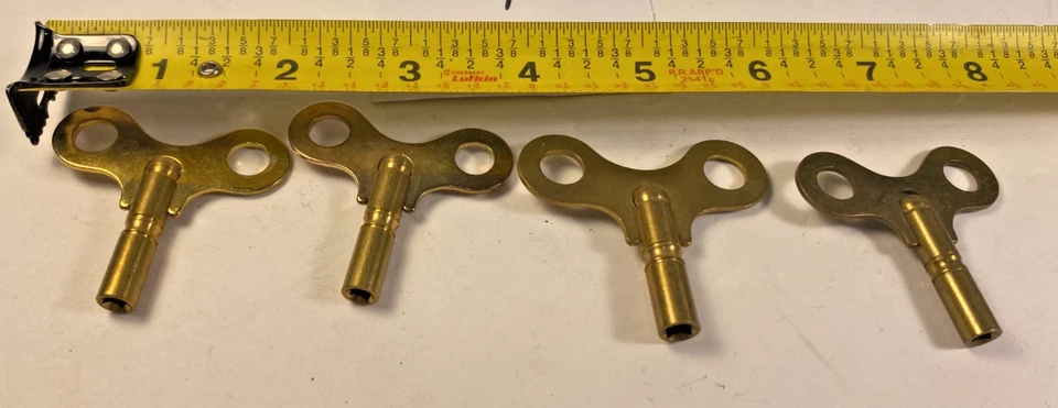 Antique Brass Clock Winding Keys Lot of 4, Marked #6 - #6 - #6 & #10 Lot #94 - Image 4 of 4