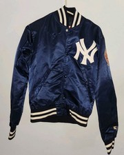 New York Yankees Vintage 80's Starter MLB Satin Bomber Jacket Men's Size Small