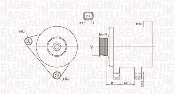 Alternateur Magneti Marelli 063731741010 piece auto de rechange 12V 90A