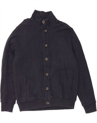 MARKS & SPENCER Mens Blue Harbour Knit Bomber Jacket UK 40 Large Navy Blue