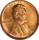 1954-S Gem Red BU US Lincoln Wheat Cent Penny