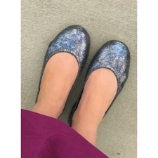 TIEKS by Gavrieli Moonstruck Metallic Blue Iridescent Ballet Flat Size 10 