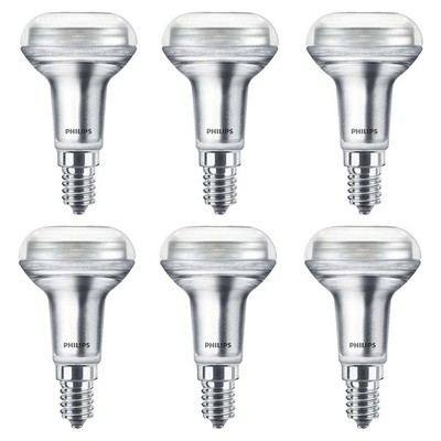 6 x Philips LED Glas Reflektor R50 2,8W = 40W E14 klar 210lm warmweiß 2700K 36°