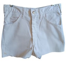27" Vintage Penn-Prest White Shorts JCPenney Cotton Twill Fabric 1970's USA