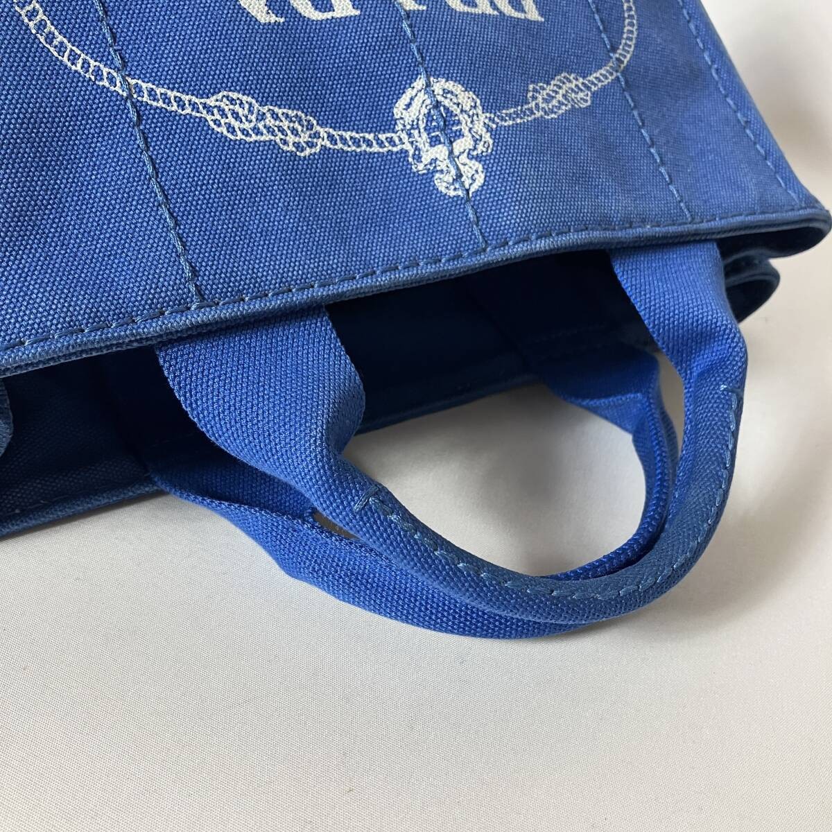 Prada Canapa 710B411 Blue Canvas Shoulder Bag Vintage Authentic thumbnail 7