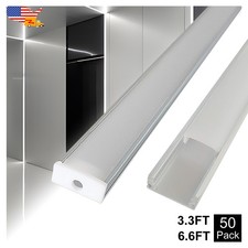 50 Pack 1M U Type Aluminum Led Channel System With Frosted Cover For Led Strip