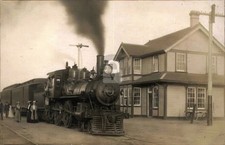 Lompoc CA California RR Station Depot Train c1907 RPPC Photo Postcard COPY