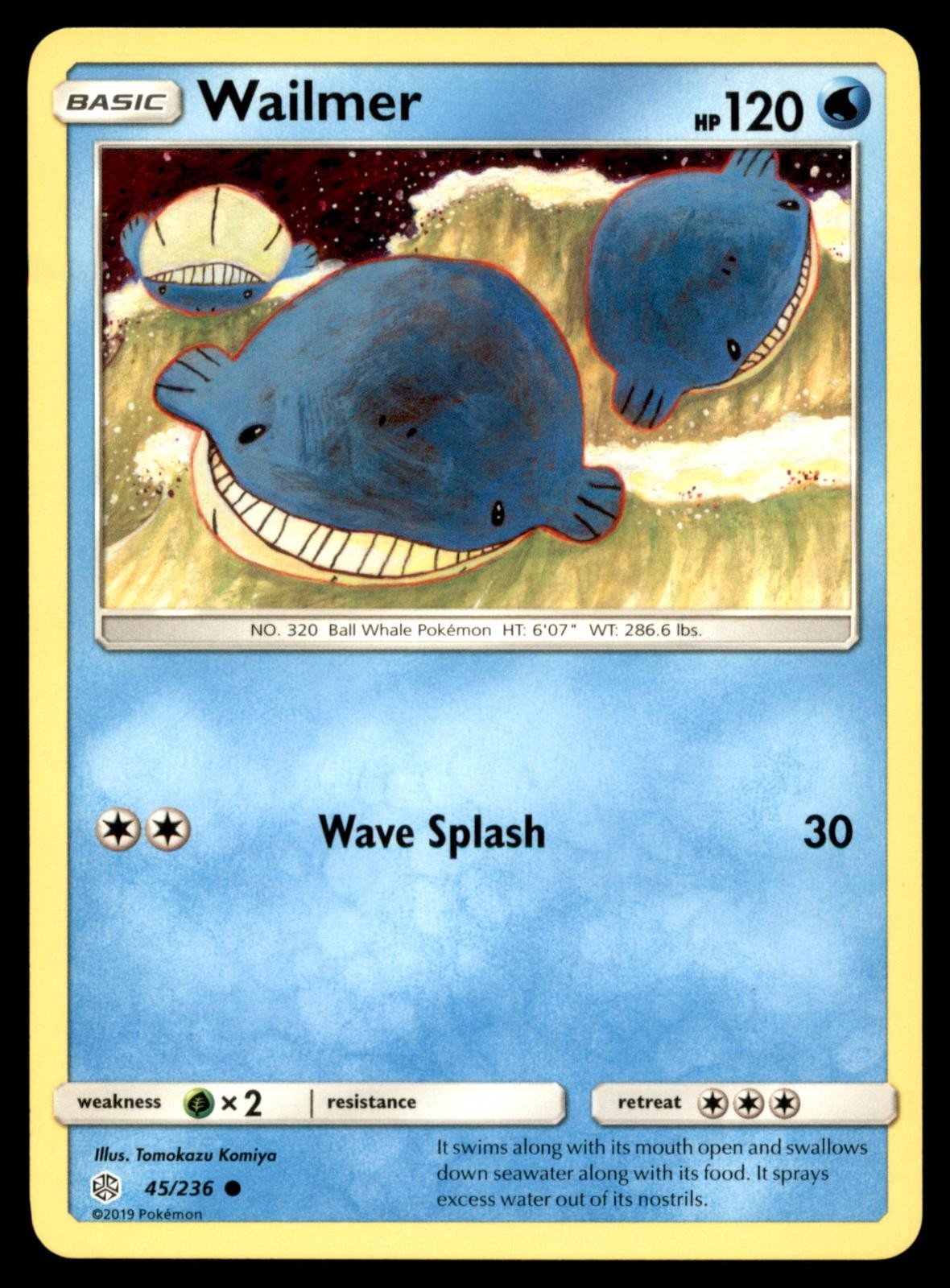 Wailmer 45/236 Common Cosmic Eclipse Pokemon Near Mint