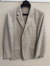 Tommy Hilfiger Mens Tan Plaid Sport Coat Blaz...