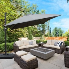 9' x 11.5' Cantilever Patio Umbrella, Rectangle Deluxe Offset Umbrella