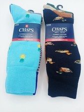 Chaps Socks 6 Pairs Combed Cotton Premium Dress 6-12.5 Pineapple & Duck NEW!