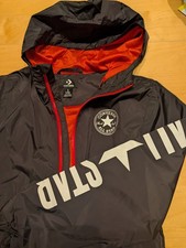 New Converse Jacket Windbreaker Youth L 12-13 Full Zip Mesh Lining Logo Chest