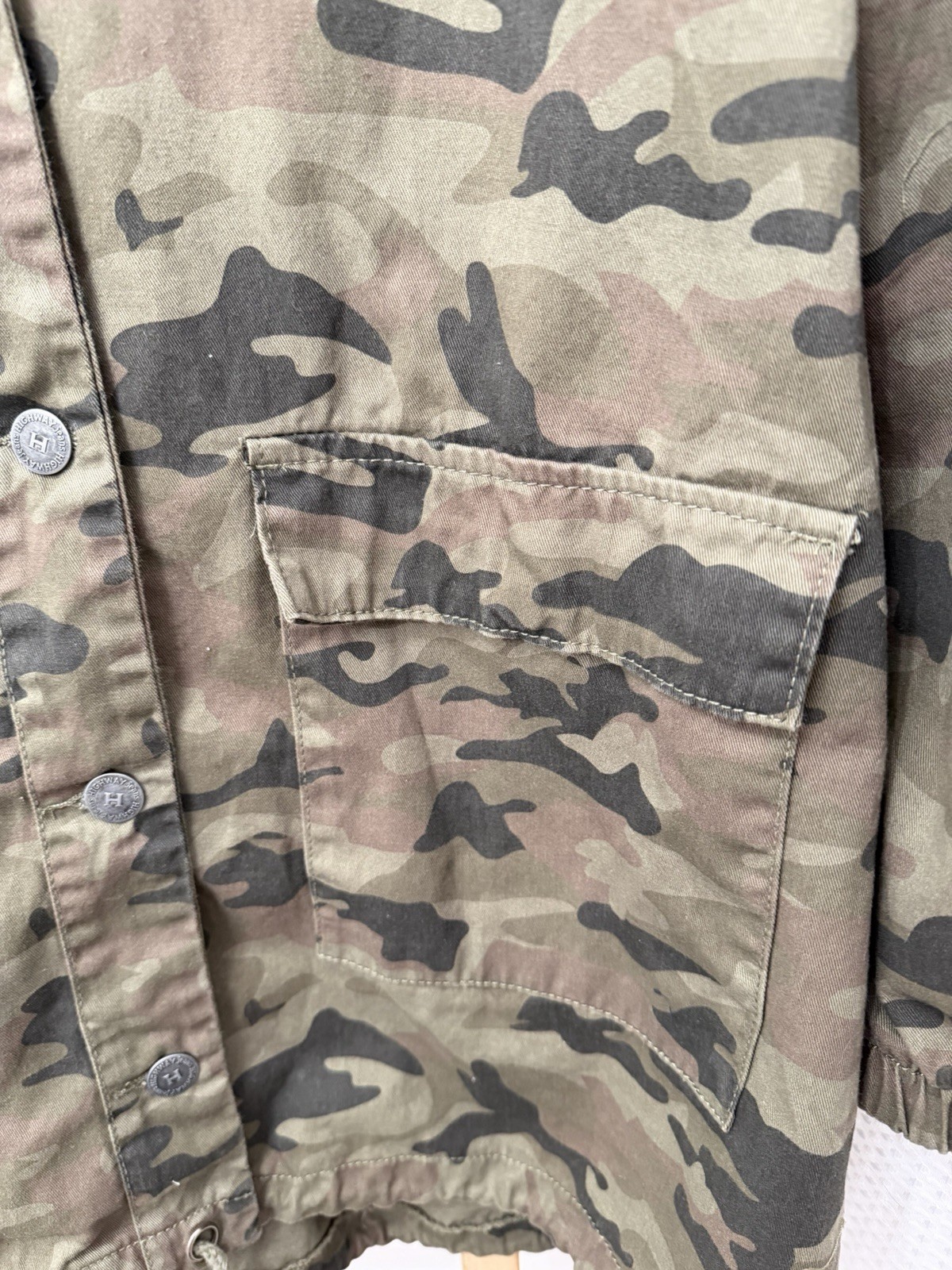 Camo Utility Jacket Hooded Drawstring Pockets Wom… - image 3