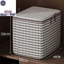 1PC Houndstooth Storage Bag Large Capacity Folding Clothes Portable Wardrobe Sor