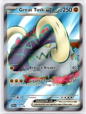 great tusk pokemon card price - ex 246/198 - Scarlet & Violet - Special Illustrator Rare you must discard the top 5 cards of your deck Great Tusk 097/162 NM/M Temporal