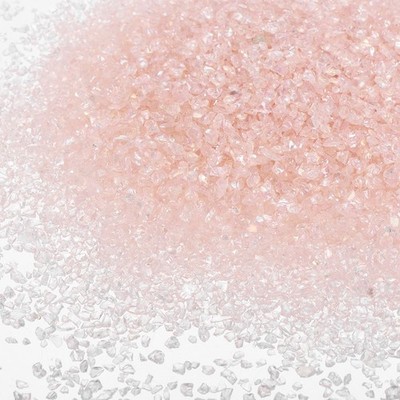 3 Stück Zerkleinertes Glas für Kunstharz 50g unregelmäßige Splitter hellrosa