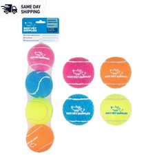 Medium Pack of 4 Durable Squeaky Tennis Balls - Perfect for Play  Fetch