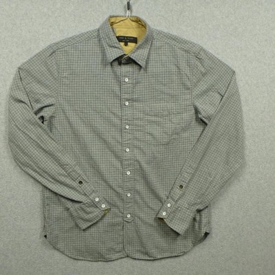 Rag & Bone Shirt Mens L Gray Check Button Up Long Sleeve Pocket Cotton Flannel