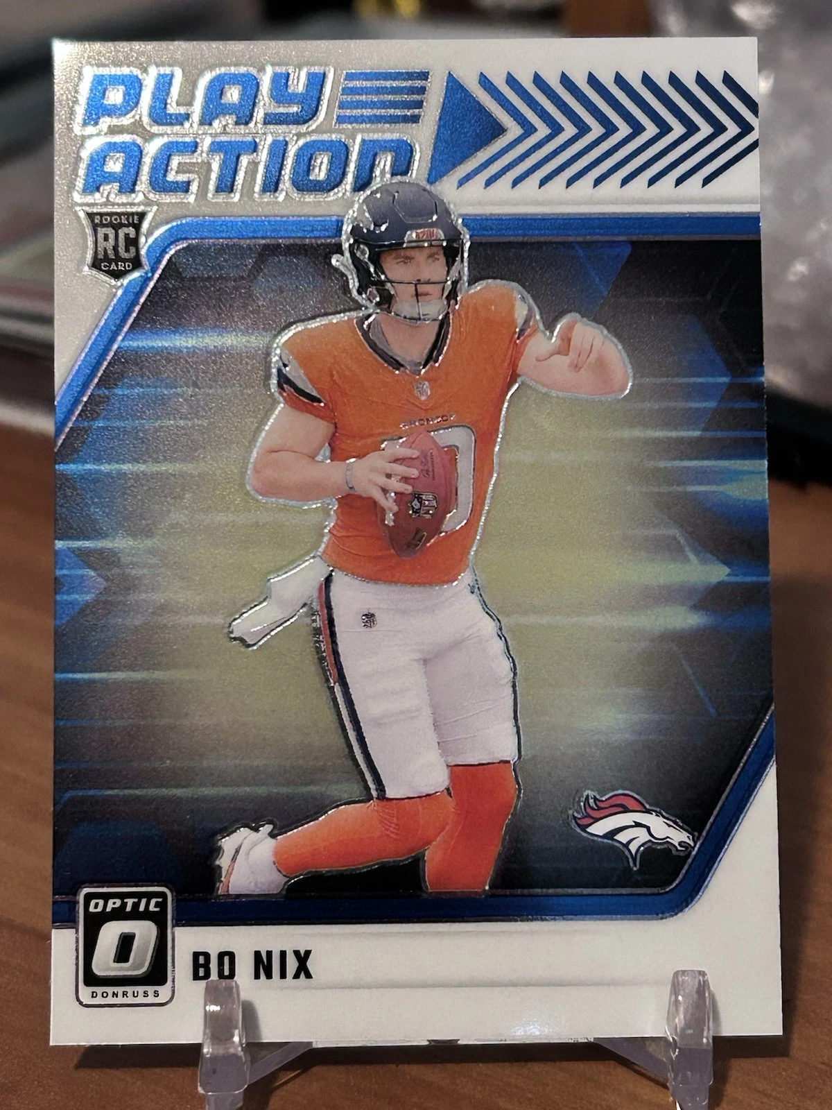 2024 Panini Donruss Optic - Play Action Bo Nix #6 (RC) Denver Broncos