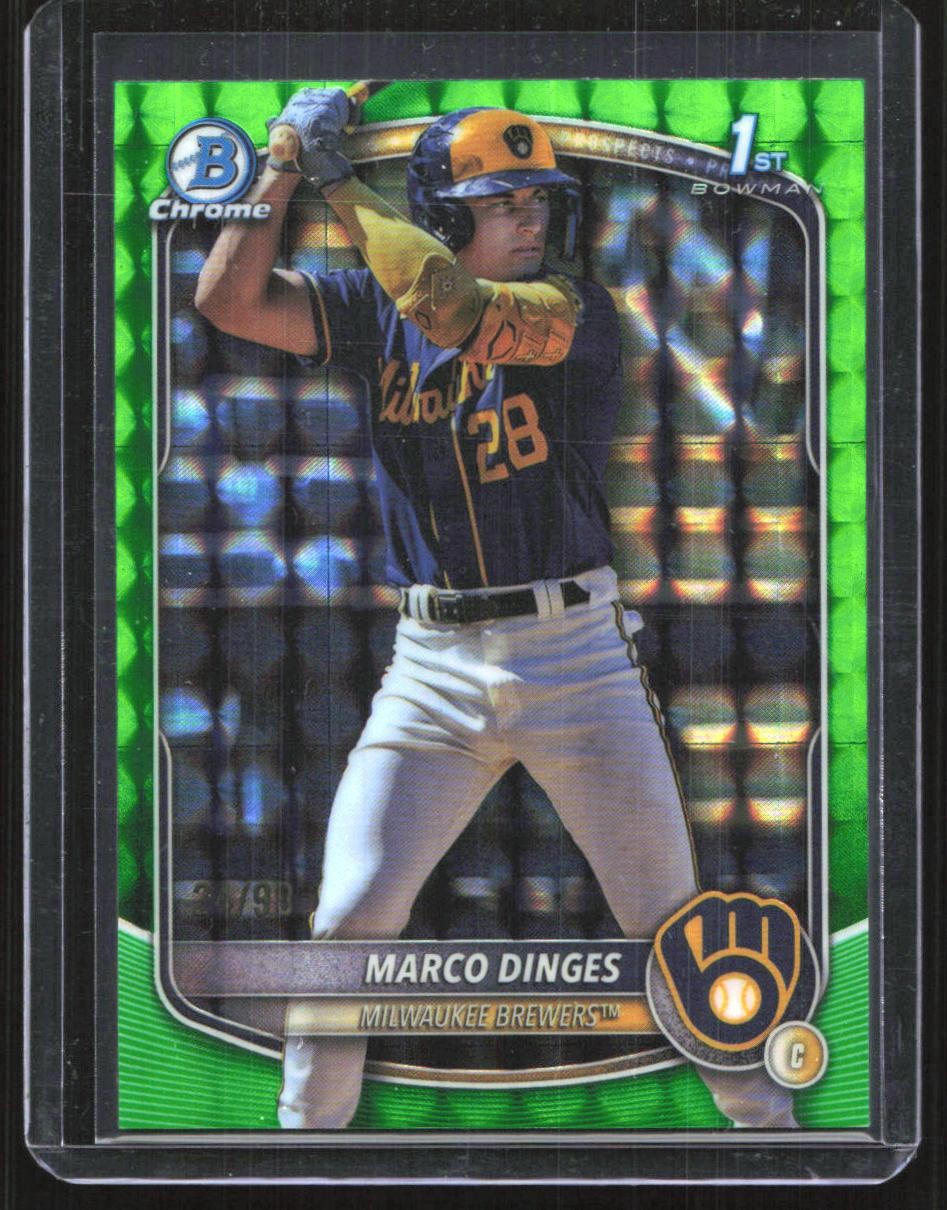 2025 Bowman Chrome Marco Dinges Green Geometric /99 Brewers #BCP-183