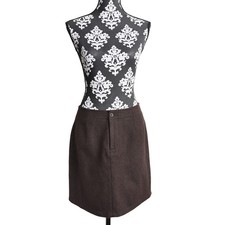 Women's Brown Vintage 90s/Y2k Gap Wool Blend Lined Mini Skirt - 10