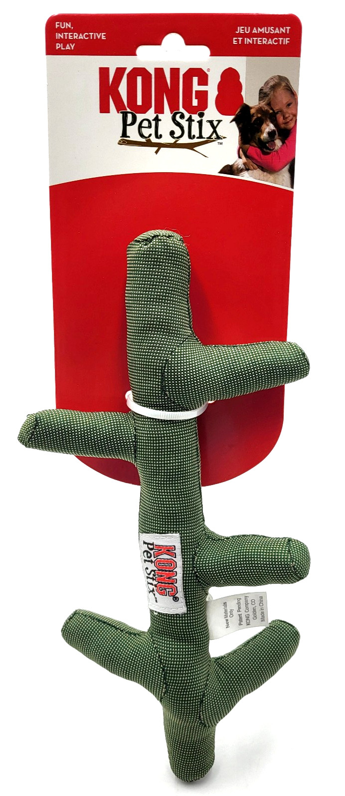 Kong Pet Stix Fetch & Tug Medium No Squeak Dog Toy 10.5" *Pick Color