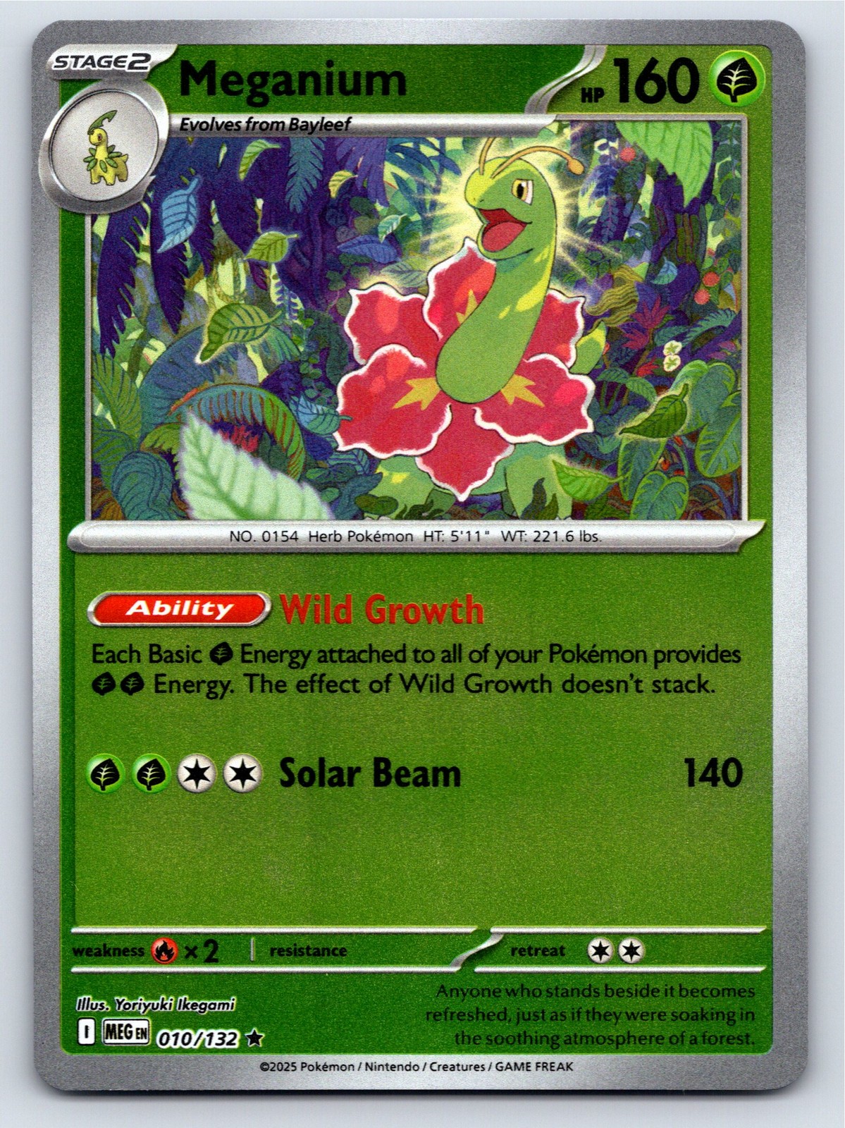 Mega Evolution - NM - Meganium 010/132 Reverse Holo US Seller