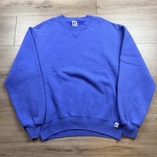 Vintage Russell Athletic Crewneck Sweatshirt Mens M Blue Made In USA Blank