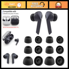 Replacement Silicone Ear Tips for Wireless Earbuds - 6 Pairs Black, S/M/L 
