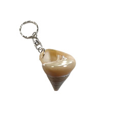 Sea Shell Keychain Peach White Color Ocean Beach