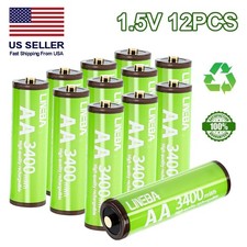 New 12PCS 3400mWh Batteries 1.5V  AA Lithium ion li-ion Rechargeable Battery US 3.75 per gallon