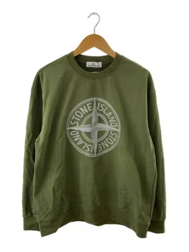 STONE ISLAND/Logo Print Sweatshirt/M/Cotton/Green//