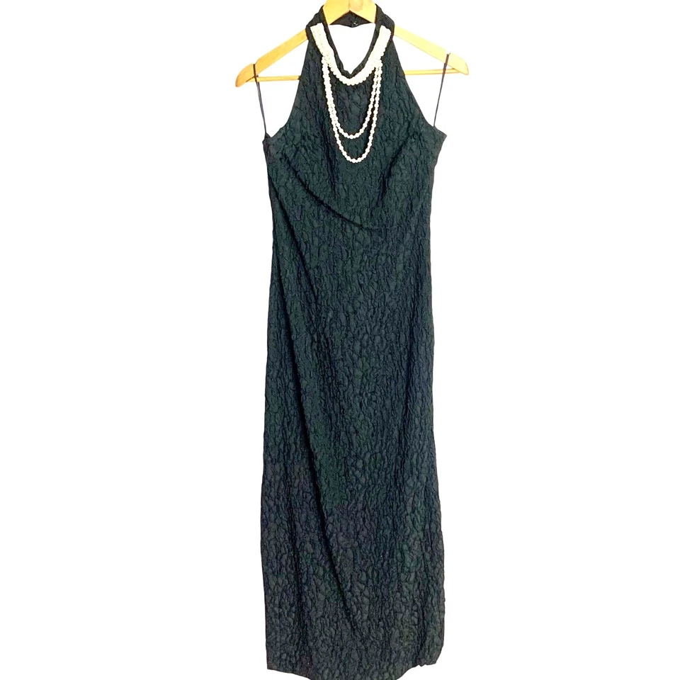 Vestido elástico Wilma Flintstone maxi coluna vintage Y2K M colar de pérolas falsas cosplay - Imagem 2 de 4