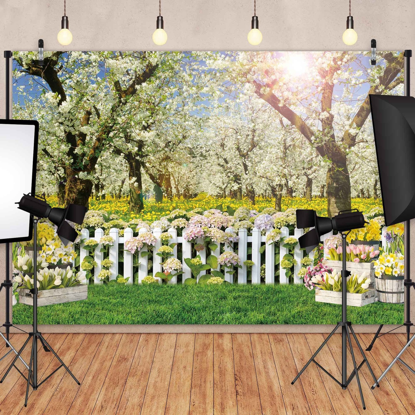 7x5ft Polyester Spring Backdrop Natural Scenery Forest Tree Photography Backg...