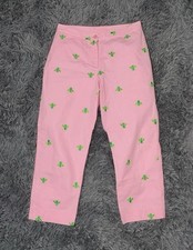 Vintage Lilly Pulitzer Cropped Pants with Embroidered Bees