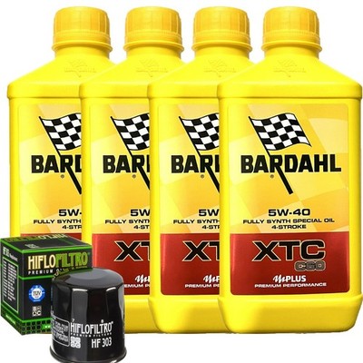 Set Service Bardahl Öl XTC 5W40 Filter für Yamaha XV1600 Atle Road Star 2003