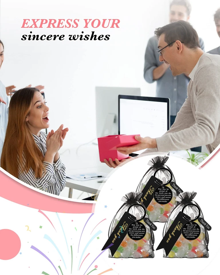 150 Pcs Employee Thank You Gifts Bulk Appreciation Gift Keychain for Coworker... - Image 3 of 4